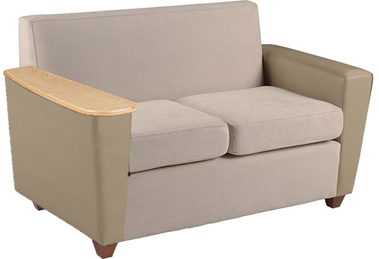 Elle Settee w\/One Fixed Tablet Arm